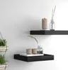 Plávajúce nástenné police 2 ks, čierne 23x23,5x3,8 cm, MDF Náhľad obrázku produktu 2