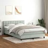 Boxspringbett mit Matratze Hellgrau 160x210 cm Samt Produktbild-Vorschau 2