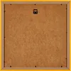 The back of a yellow picture frame with a brown backing board. Produktbild-Vorschau
