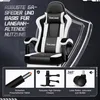 A gaming chair with feature callouts at the bottom. Voir les images du produit