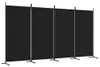 vidaXL 4-tlg. Paravent Schwarz 346x180 cm Stoff Produktbild-Vorschau 1