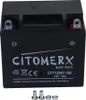 A black battery with branding and specifications printed on it, shown from a front-facing angle. Two bolts and nuts are placed below the battery. Produktbild-Vorschau
