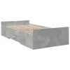 vidaXL Bettgestell mit Schubladen Betongrau 75x190 cm Produktbild-Vorschau 3
