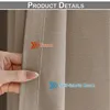 A close-up view of a fabric curtain, showing the front and back sides with labels. Produktbild-Vorschau