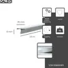 A product image showing a metal profile with dimensions and feature icons. Produktbild-Vorschau