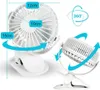 Stolný ventilátor s LED klipom biely osvetlený usb Náhľad obrázku produktu 3