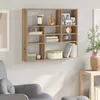 vidaXL Nástenná polica Artisan dub 90x16x78 cm materiál na Náhľad obrázku produktu 2