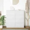 A white dresser with eight drawers is shown in a room with a plant and a coat rack. Anteprima dell’immagine prodotto