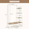 A diagram showing the dimensions of a clothing rack with shelves. Produktbild-Vorschau