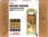 The image shows the packaging of a Rolife Book Nook & Wonderland kit, specifically the 'Falling Sakura' model. The packaging is a cardboard box with illustrations of various items like a hot air balloon and a Ferris wheel. The front of the box displays the Náhled obrázku produktu