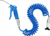 A blue air duster gun with a coiled blue hose and silver connectors against a white background. Anteprima dell’immagine prodotto