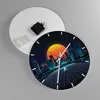 Wanduhr - Rund - Glasuhr - stadt modern - 30x30cm - Produktbild-Vorschau 2