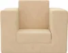 vidaXL Schlafsofa für Kinder Creme Weicher Plüsch Produktbild-Vorschau 2