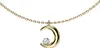 viva-adorno Edelstahl Damen Kette Halbmond Zirkonia Produktbild-Vorschau 1