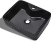 vidaXL Céramique Lavabo avec trou pour robinet Noir Carré Voir les images du produit 9
