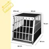 A dog crate with dimensions indicated by text overlays. Podgląd zdjęcia produktu