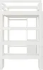A white bunk bed frame with shelves and storage compartments. Anteprima dell’immagine prodotto