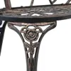 A close-up view of the ornate leg of a garden bench, featuring a rose design. Náhled obrázku produktu