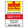 A badge from a magazine review. Produktbild-Vorschau