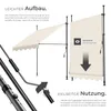 tectake® Klemmmarkise mit Handkurbel einfache Montage Produktbild-Vorschau 3