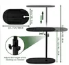 Diagrams and measurements of a C-shaped side table. Produktbild-Vorschau