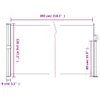 vidaXL Boční výsuvná markýza hnědá 117x300 cm Náhled obrázku produktu 8