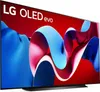 A close-up, angled view of an LG OLED evo TV displaying abstract, colorful graphics. Produktbild-Vorschau