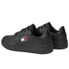 A pair of black Tommy Hilfiger sneakers shown from a side-rear angle against a white background. Anteprima dell’immagine prodotto