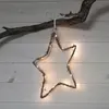 LED Dekostern 'Willy' - hängend - 15 warmweiße LED - H: 37cm - Holz/Metal - Batteriebetrieb - braun Produktbild-Vorschau