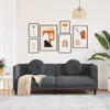 Sofa mit Kissen 3-Sitzer Dunkelgrau Samt Produktbild-Vorschau 3