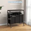 COSTWAY Wäschesortierwagen mit 3 Fächern und integriertem Produktbild-Vorschau 7