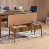 A bench with storage is placed in front of a dining table with chairs. Anteprima dell’immagine prodotto