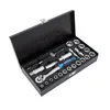 A tool kit in a black metal case, with the lid open. Produktbild-Vorschau