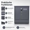 BITUXX Briefkasten mit Zeitungsrolle Eckig Dunkelgrau, Produktbild-Vorschau 4