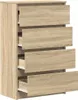 A wooden chest of drawers with several drawers partially open. Anteprima dell’immagine prodotto