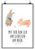 Mr. & Mrs. Panda Bild Hasen Muschel DIN A5 - Weiß - Produktbild-Vorschau 1