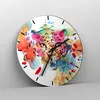 Wanduhr - Rund - Glasuhr - Farbe Konzept Katze - 40x40cm - Produktbild-Vorschau 4