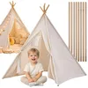 Namiot tipi dla dzieci wigwam domek do zabawy beżowy Podgląd zdjęcia produktu 1