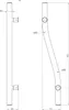 Technical drawings of a shower handle, showing its dimensions and curvature. Anteprima dell’immagine prodotto