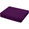 A folded purple fitted sheet is shown on a white background. Produktbild-Vorschau