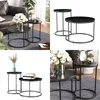A collage of images showing nesting coffee tables with black marble tops and metal frames, styled in different settings. Náhľad obrázku produktu