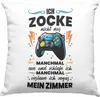 Trendation - Lustige Gamer Deko-Kissen mit Füllung 40x40 Produktbild-Vorschau 1