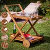 CASARIA® Carrello da Cucina Portavivande in Legno di Acacia Anteprima dell’immagine prodotto 2