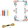 A flat lay of craft supplies for making bracelets, including glitter tubes, a decorative frame, and thread. Podgląd zdjęcia produktu
