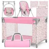 Malplay Pink Flowers Puppenbett Set 3in1, Reisebett für Produktbild-Vorschau 1