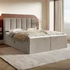 MOTIVENA Santiago Boxspringbett 160x200 Beige Samt (Jasmine Produktbild-Vorschau 1