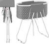 A folded baby bathtub and an open baby bathtub on a stand, shown from two different angles. Produktbild-Vorschau