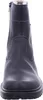 A front view of a black leather boot with white stitching and a fur lining. Voir les images du produit