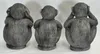 3er Set Skulpturen Minai Kikanai Iwanai Affen Steinguss Produktbild-Vorschau 3