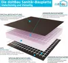 An exploded view diagram of a multi-layered construction board, illustrating its different components and their functions. Produktbild-Vorschau